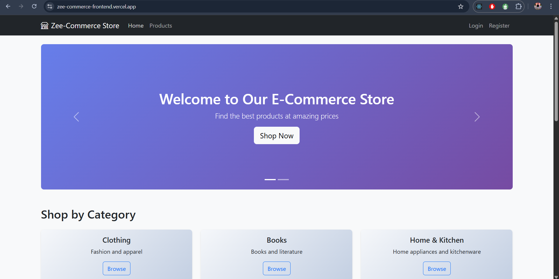 e commerce website